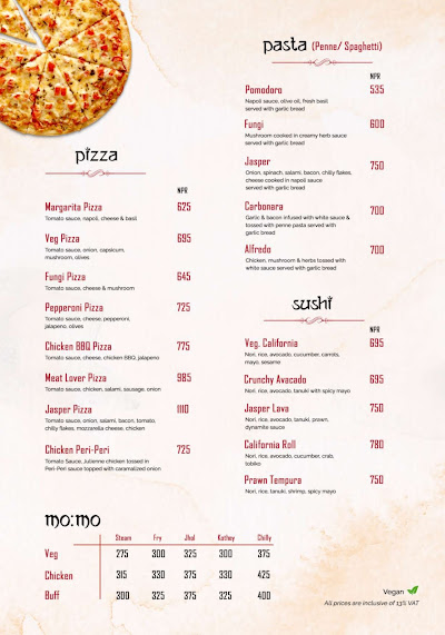 Jasper Restaurant - Thamel, Kathmandu menu 3