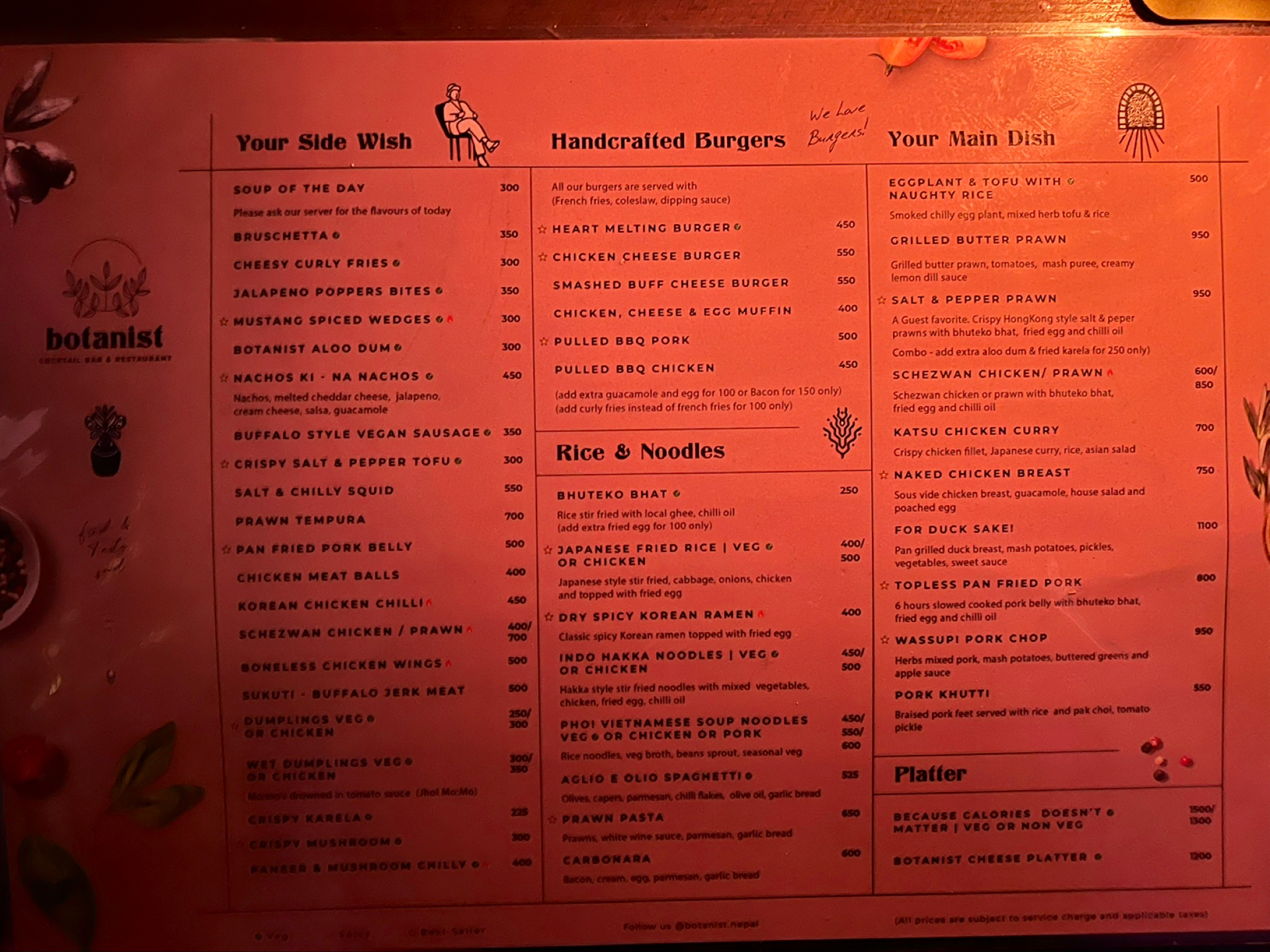 Botanist menu 2