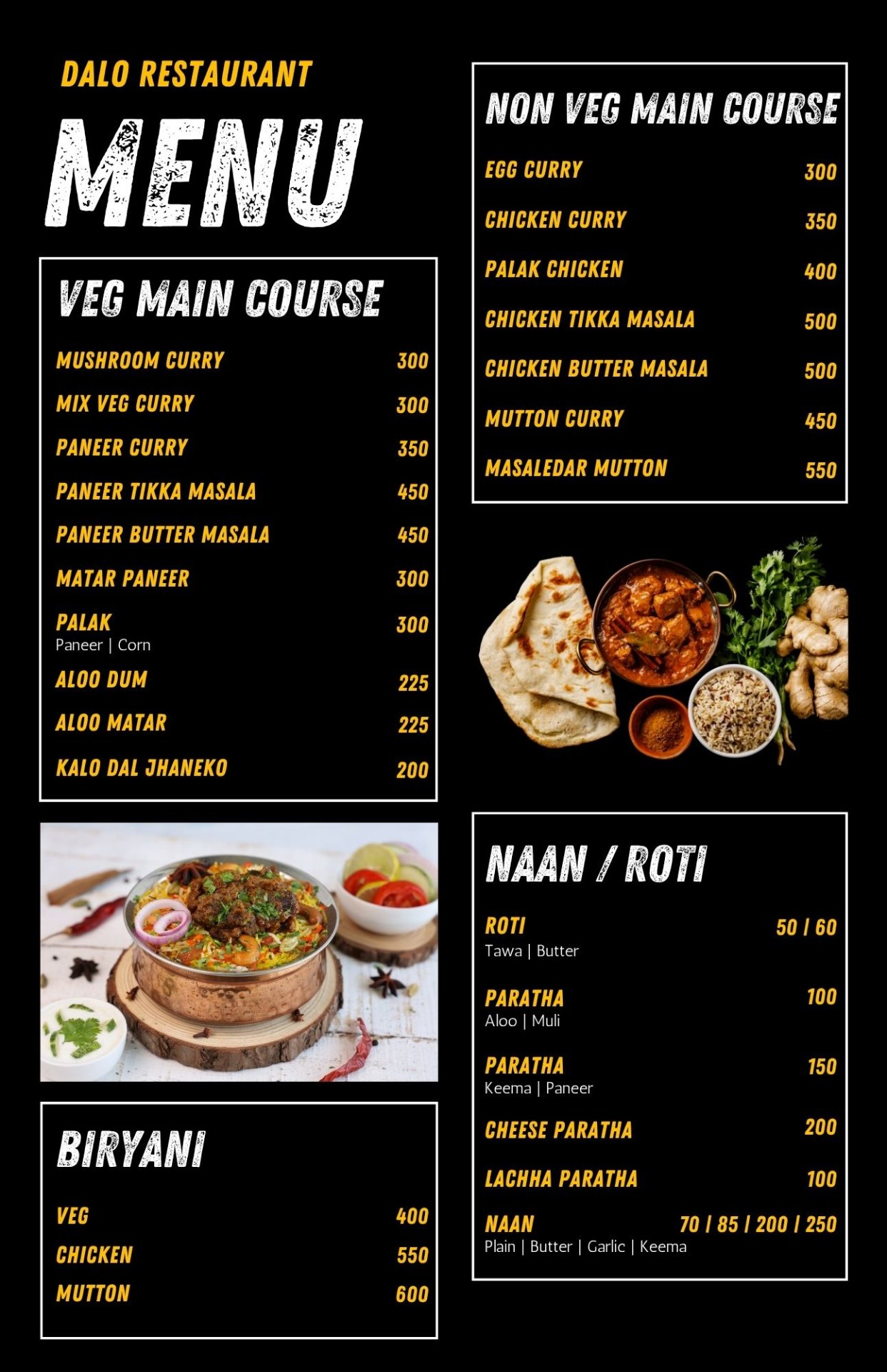 Dalo Delights menu 4