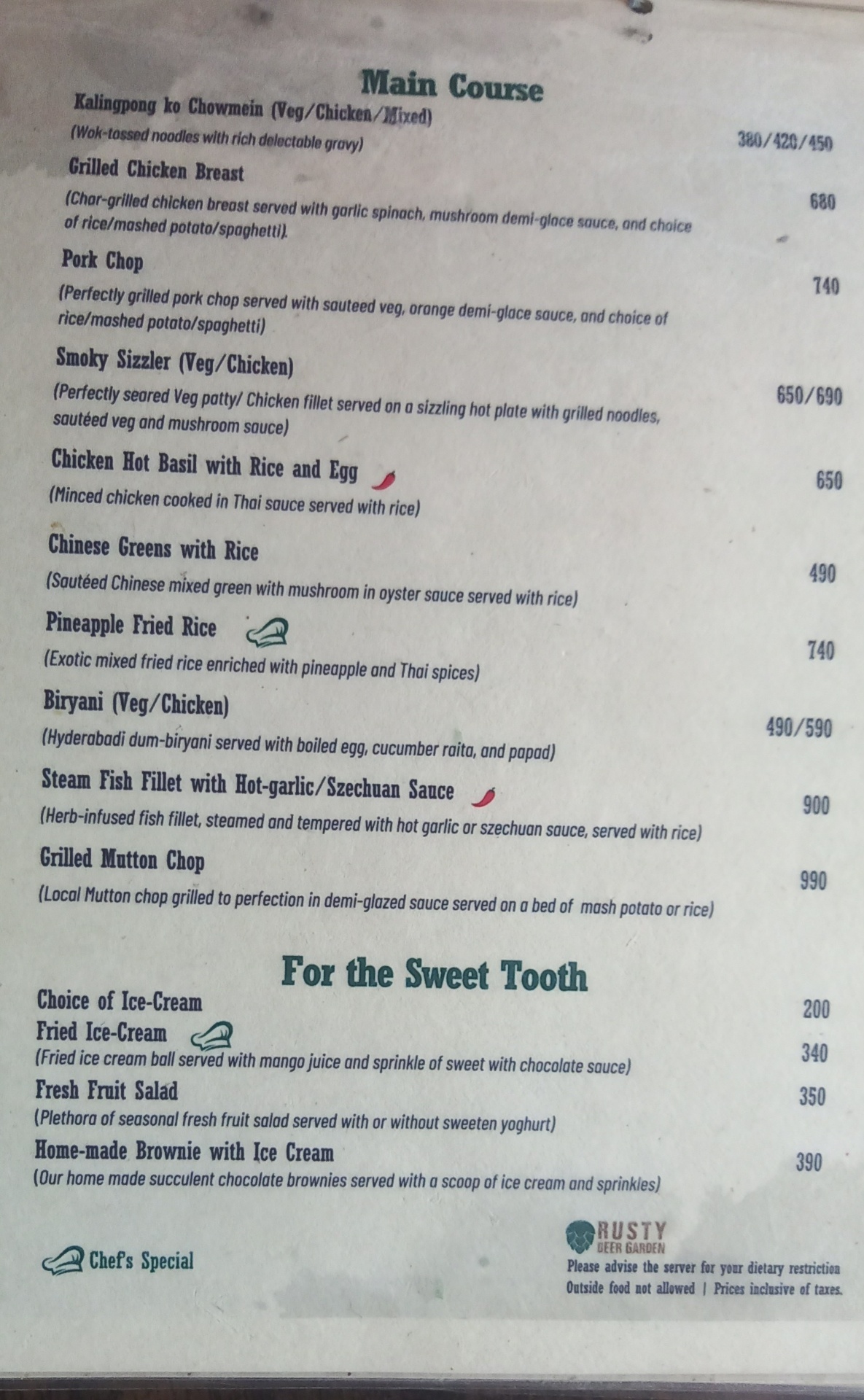 Rusty Garden : Restaurant in Jhamsikhel_menu_4