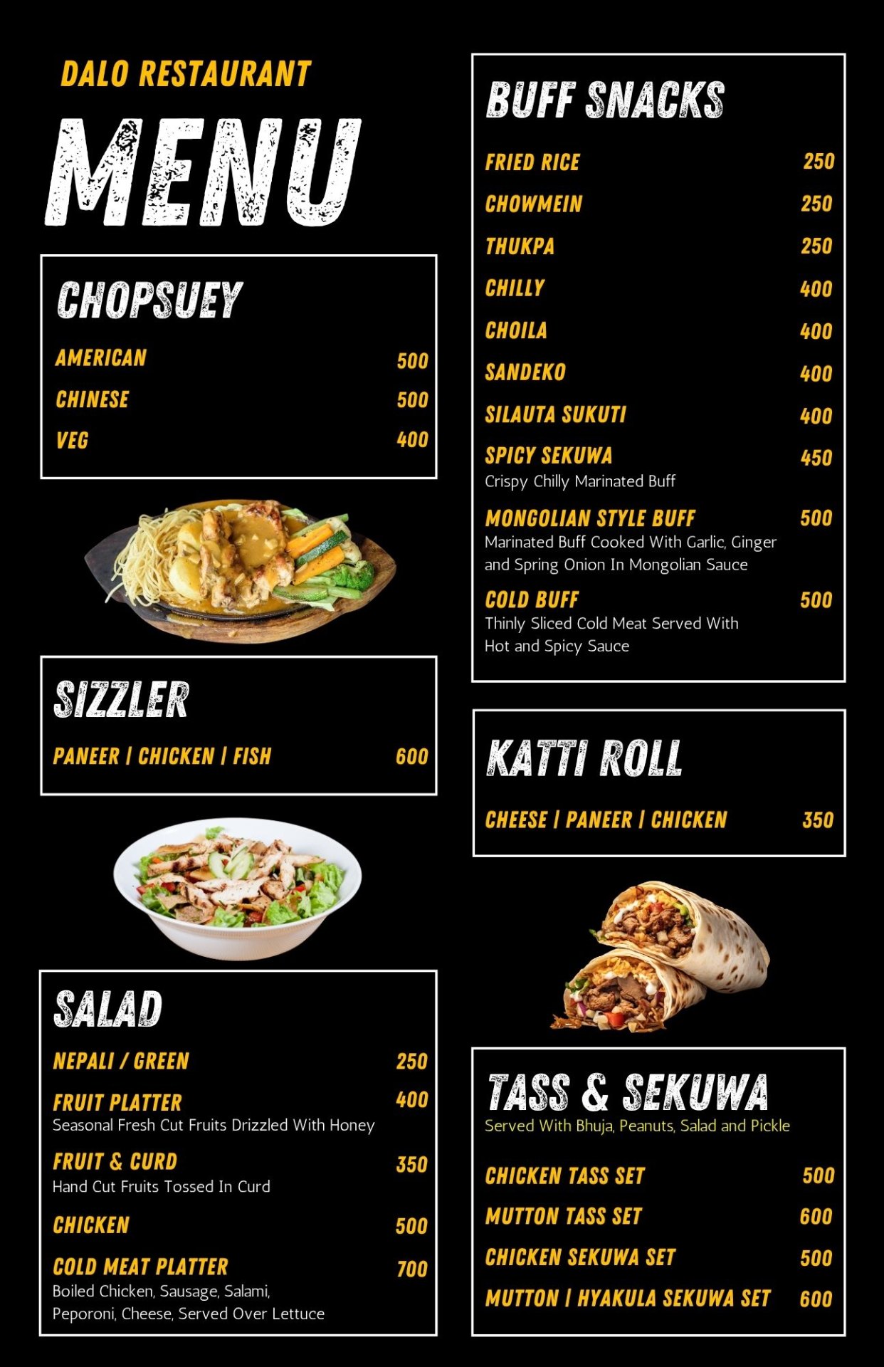 Dalo Delights menu 3