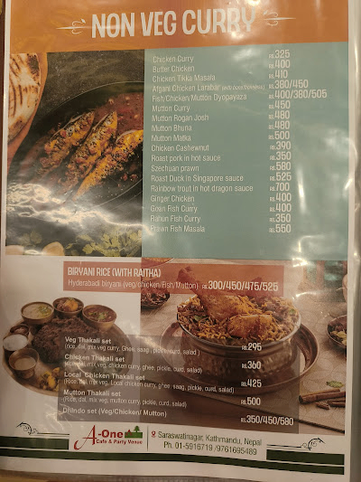 A One Cafe and Party Venue, Saraswatinagar menu 3
