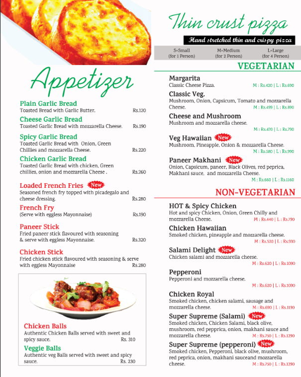 Pizza World menu 1