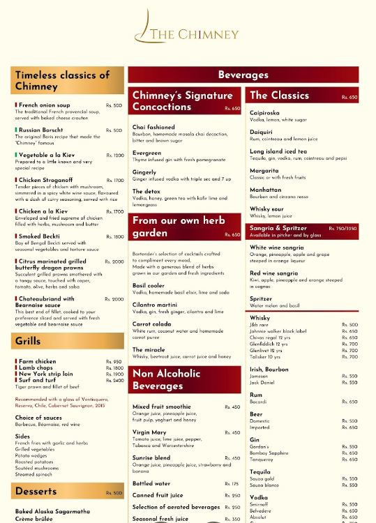 The Chimney Restaurant_menu_1