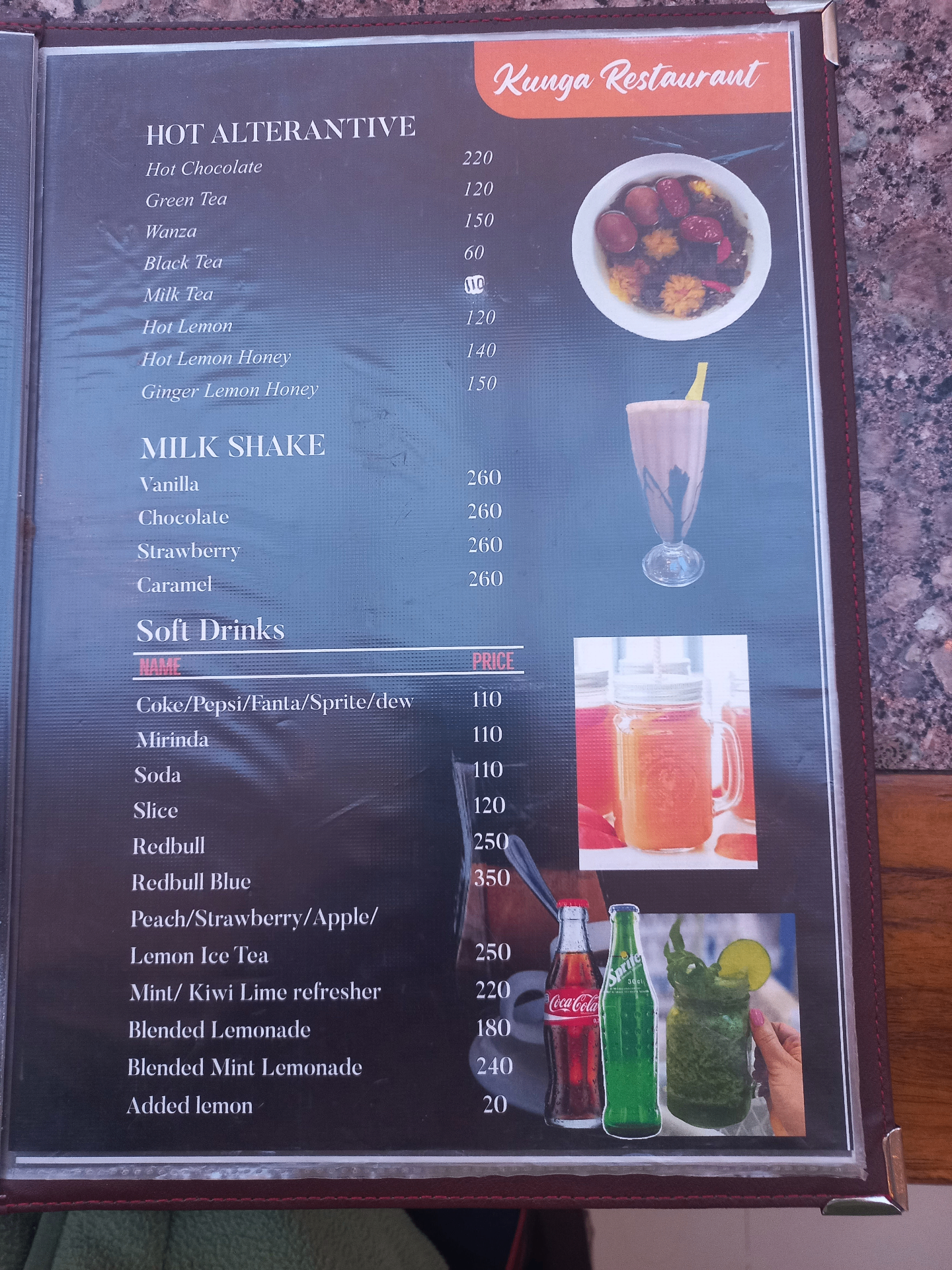 Kunga Hotel Restaurant menu 2