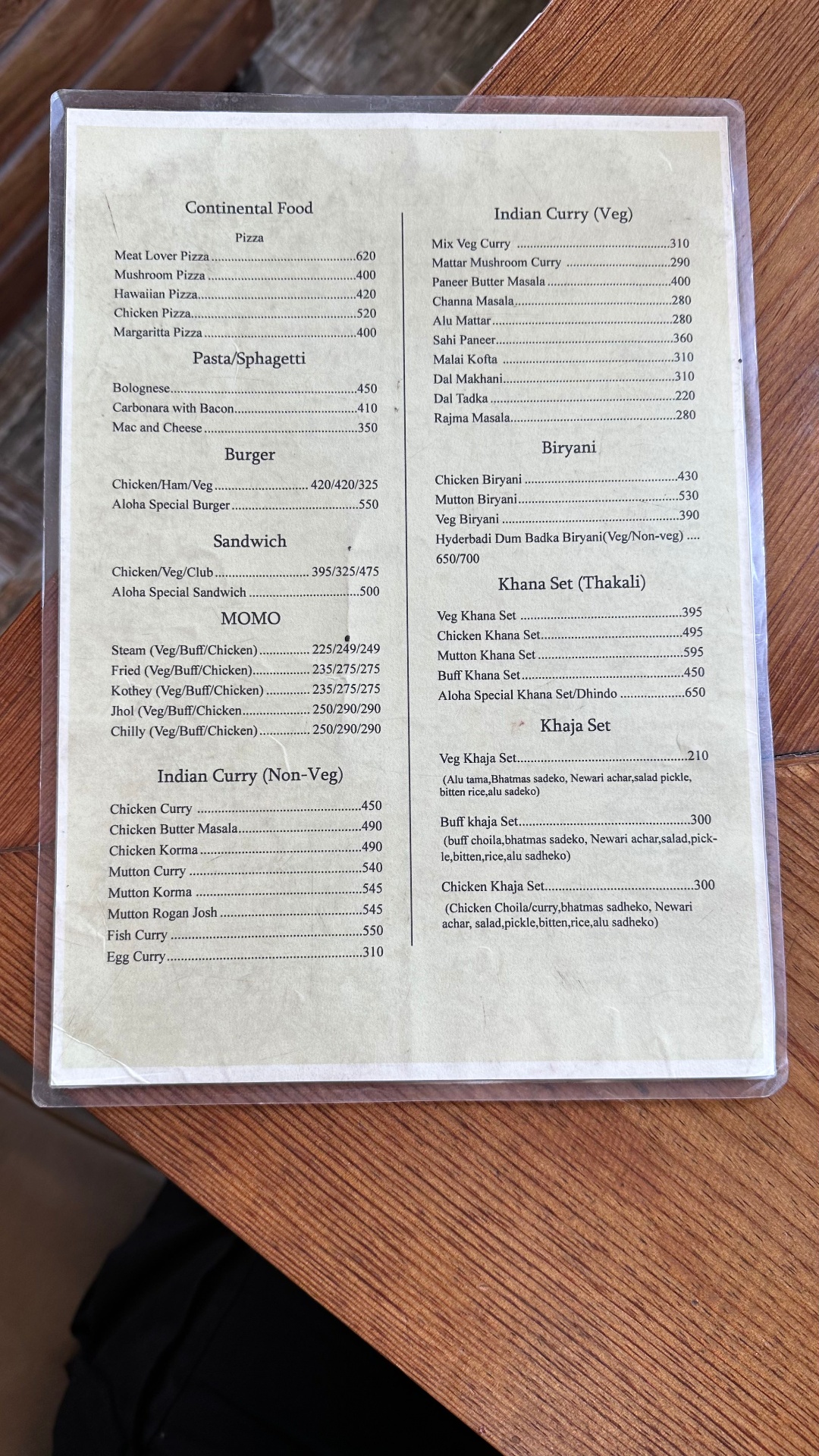 Aloha Cafe menu 2