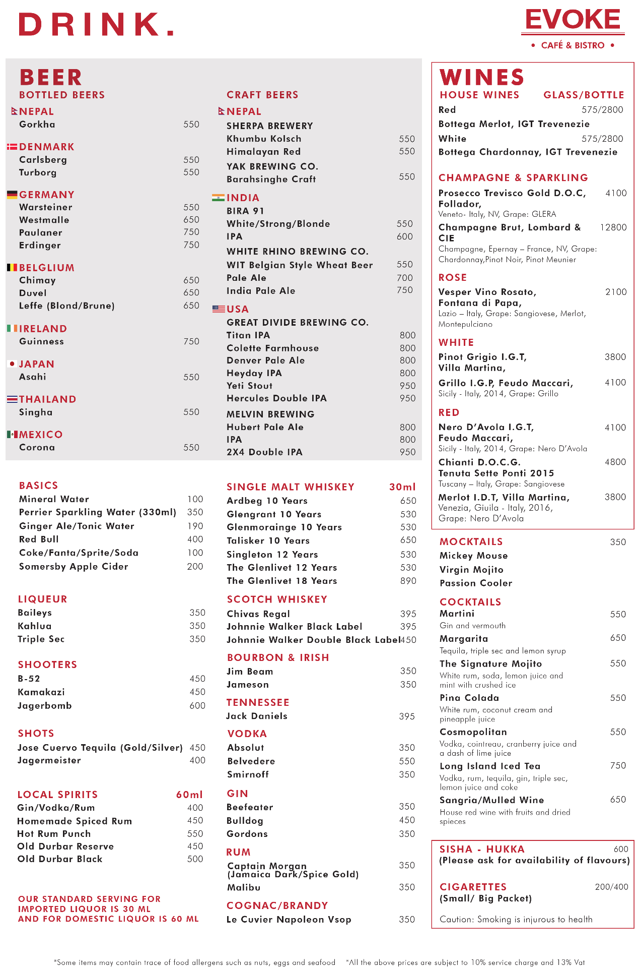EVOKE JHAMSIKHEL menu 2