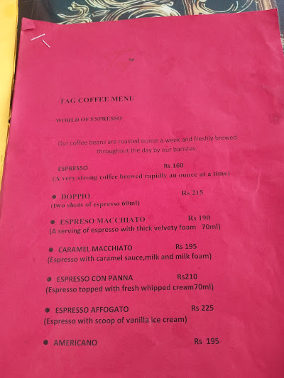 T.A.G Restaurant and Bar menu 1