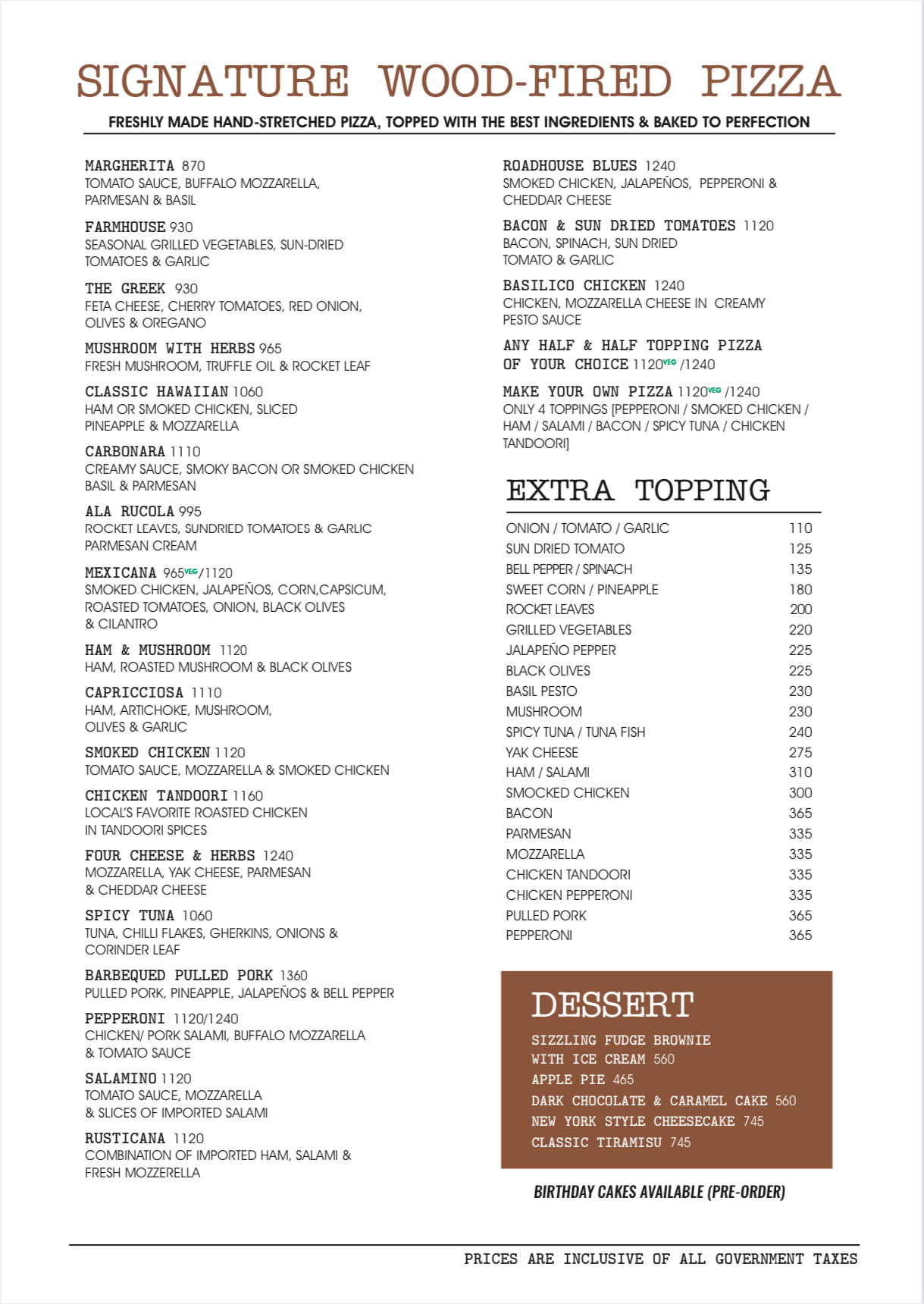 Roadhouse Cafe, Jhamsikhel menu 1