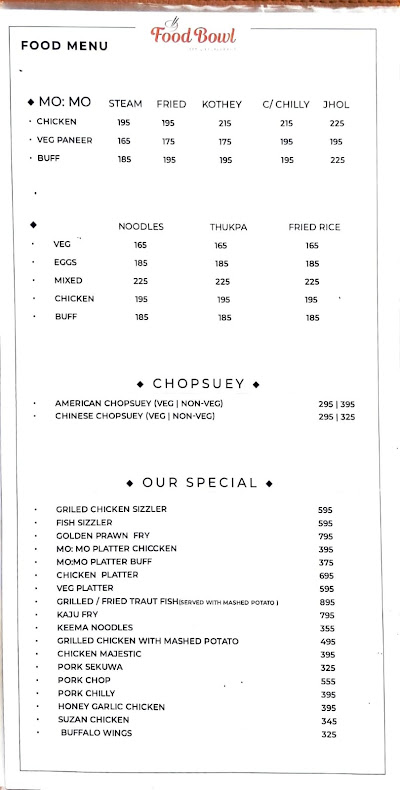 Food Bowl Cafe & Restaurant menu 3