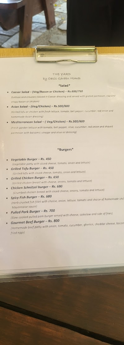 The Yard Restro menu 3