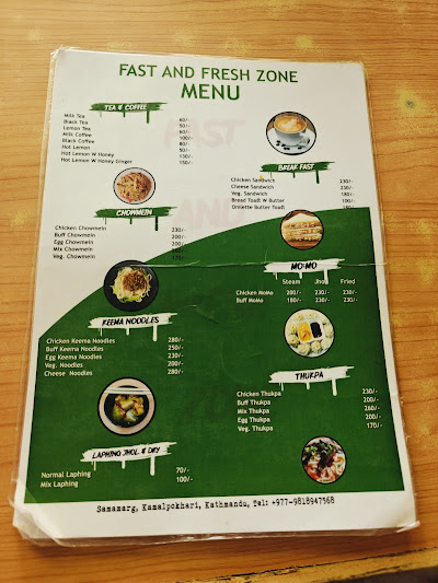 Fast & Fresh Zone menu 2