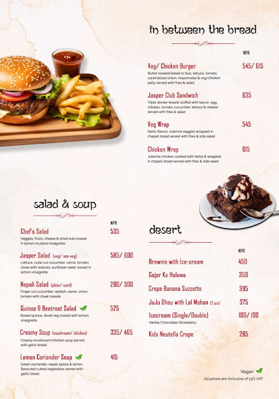 Jasper Restaurant - Thamel, Kathmandu menu 2