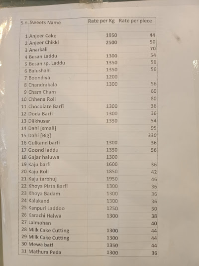 ANGAN Sweets Lazimpat - Aakash Foods menu 1