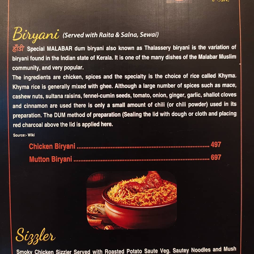 Haadi Bistro & Cafe: Biryani Restaurant in Kathmandu menu 4