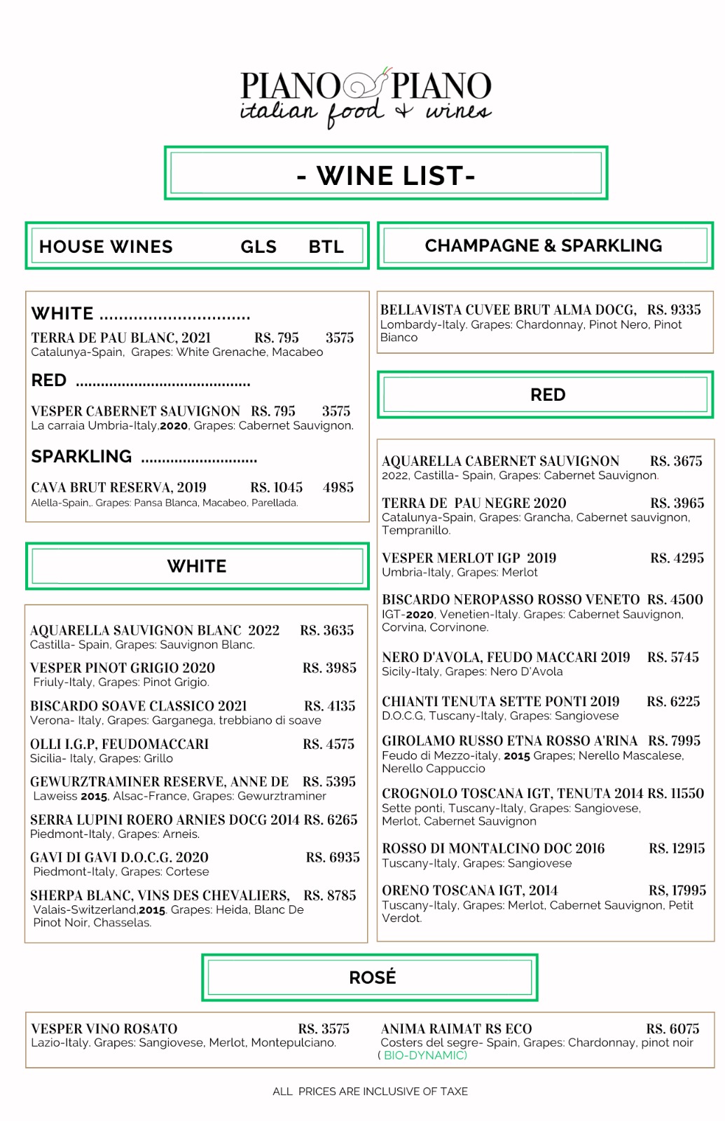 Piano Piano South - Italian Restaurant_menu_0