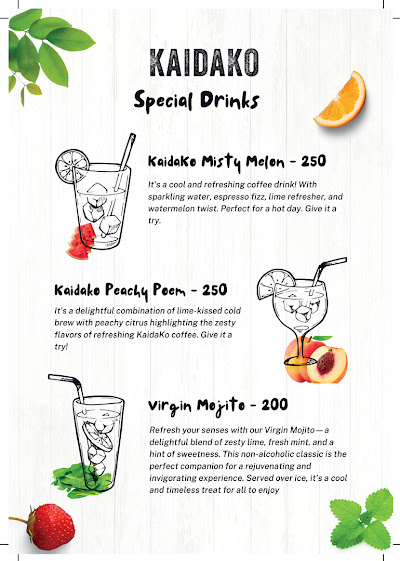 KaidaKo Coffee House menu 1