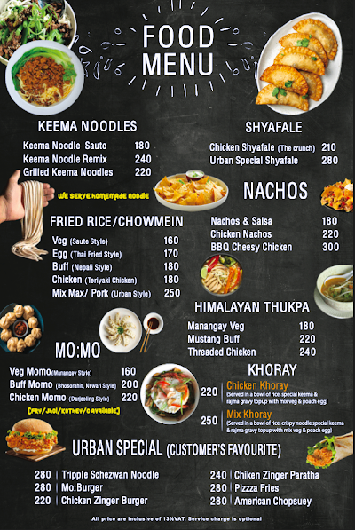 Urban Roof Cafe menu 1