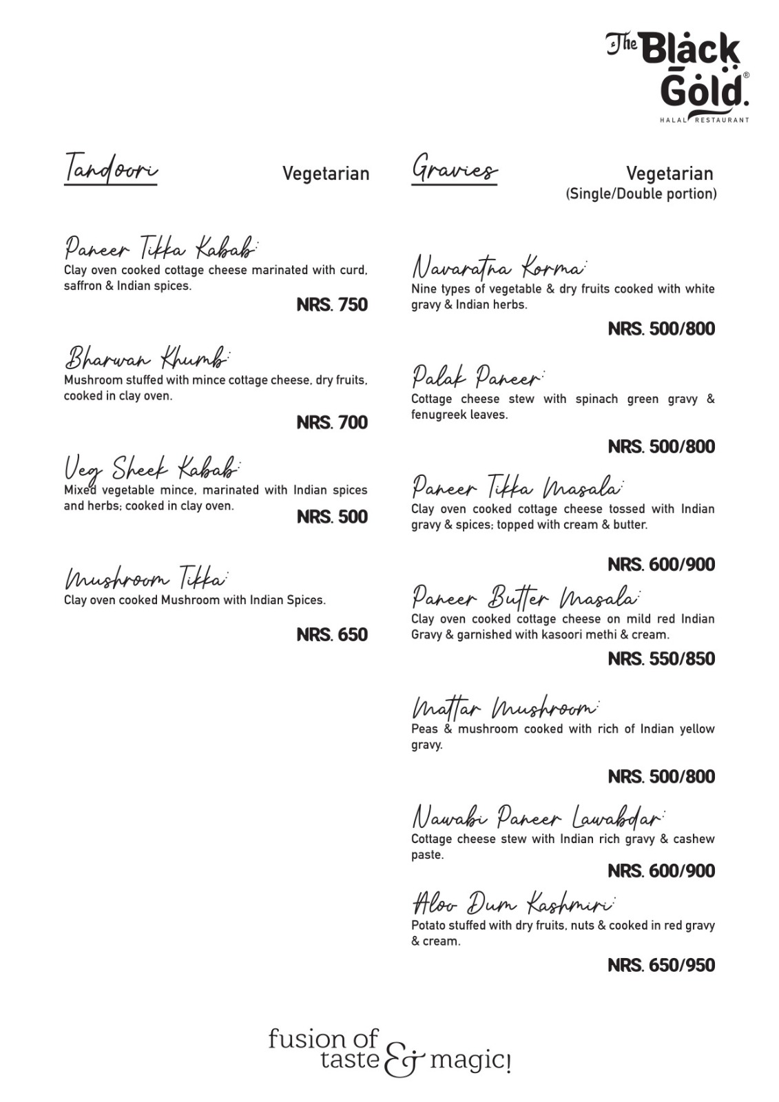 The Black Gold Restaurant : Halal Authentic_menu_2