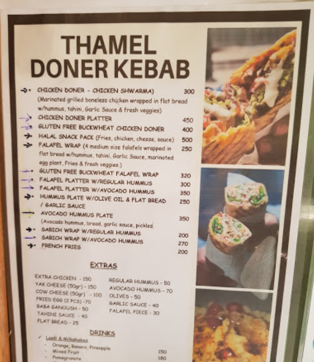 Thamel Doner Kebab menu 1