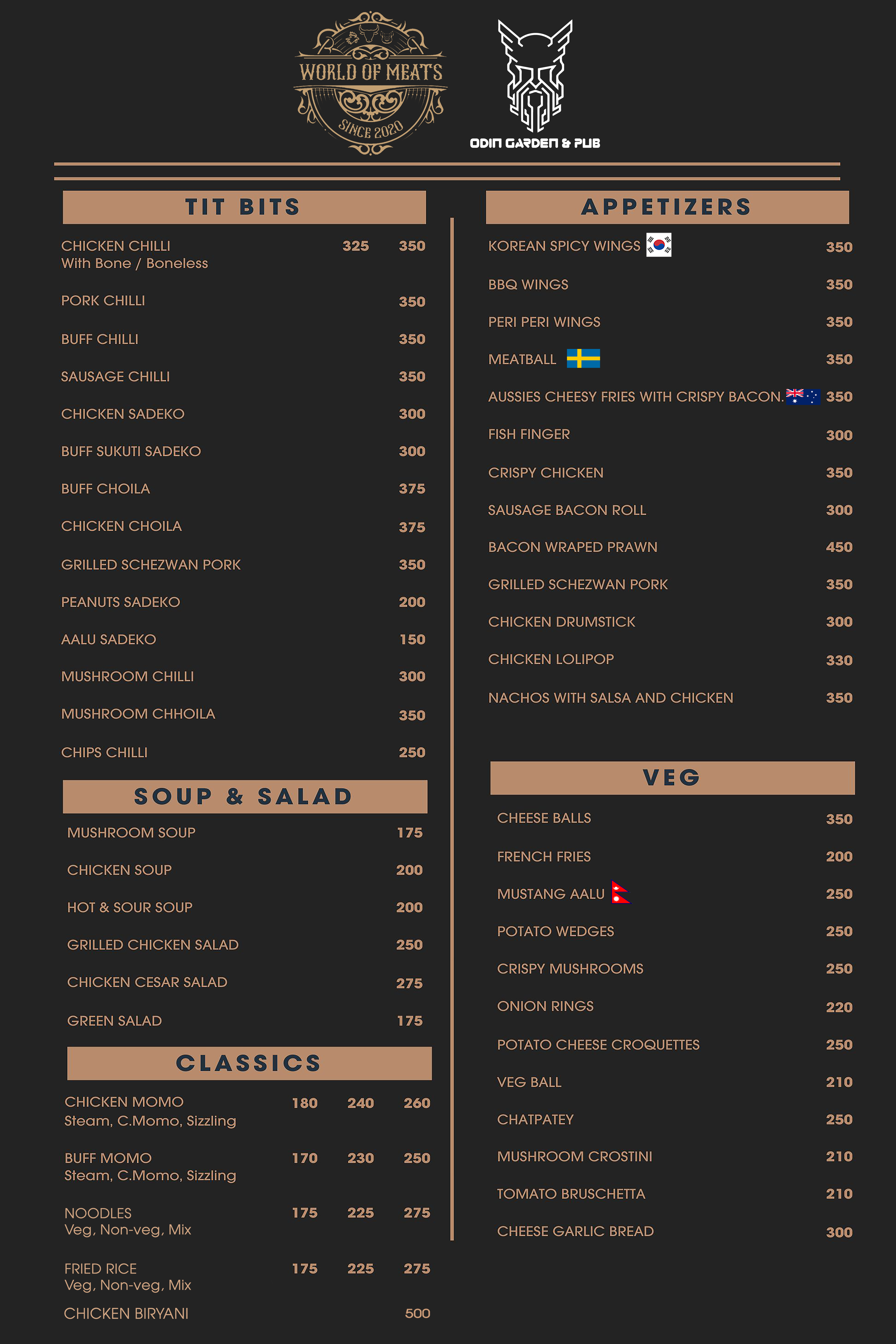 World of Meats menu 3