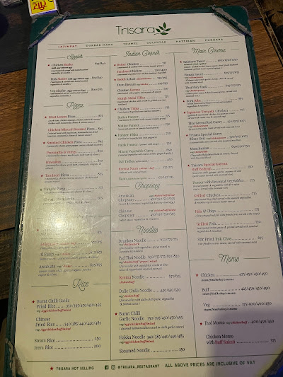 Trisara menu 1