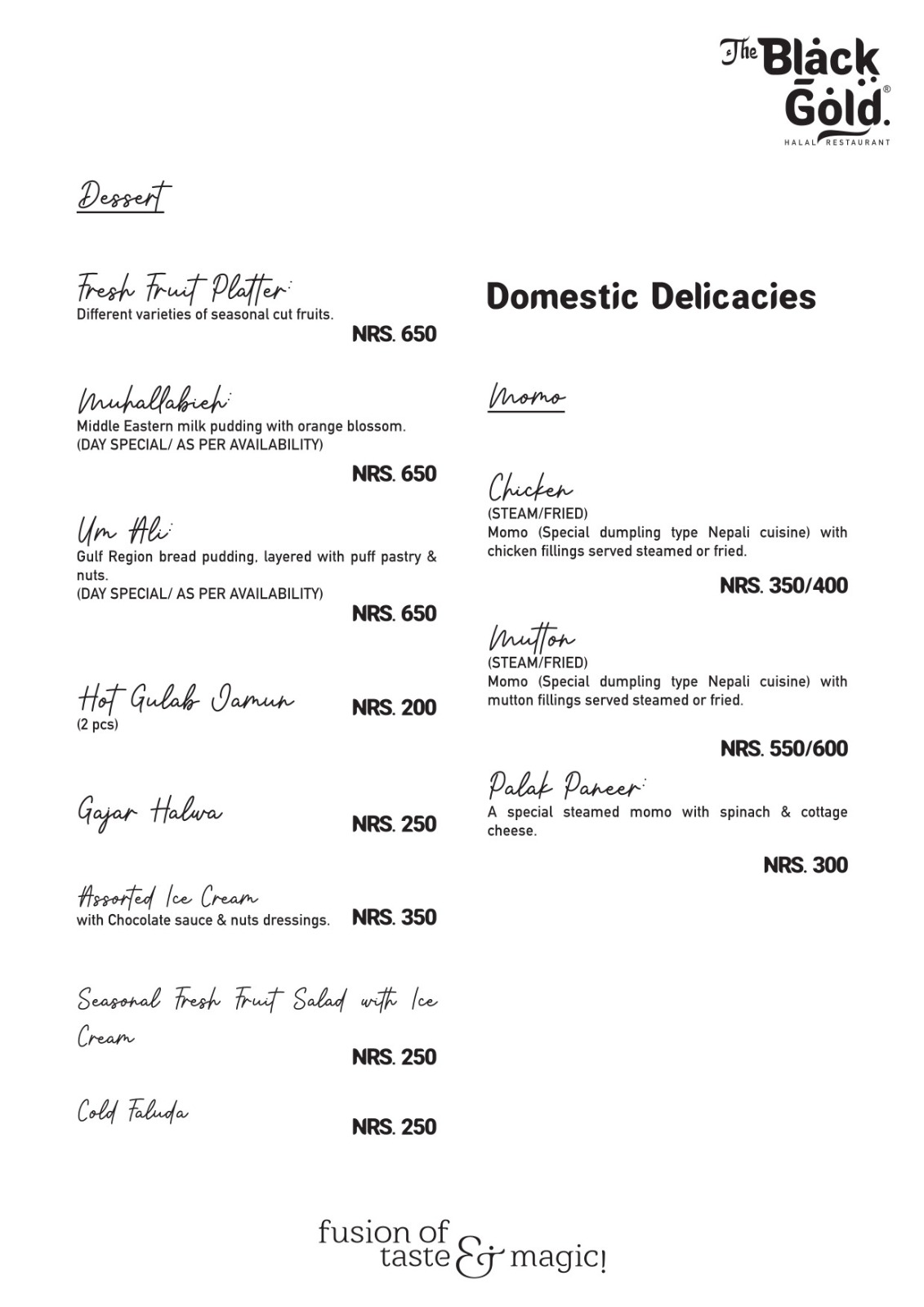 The Black Gold Restaurant : Halal Authentic_menu_6