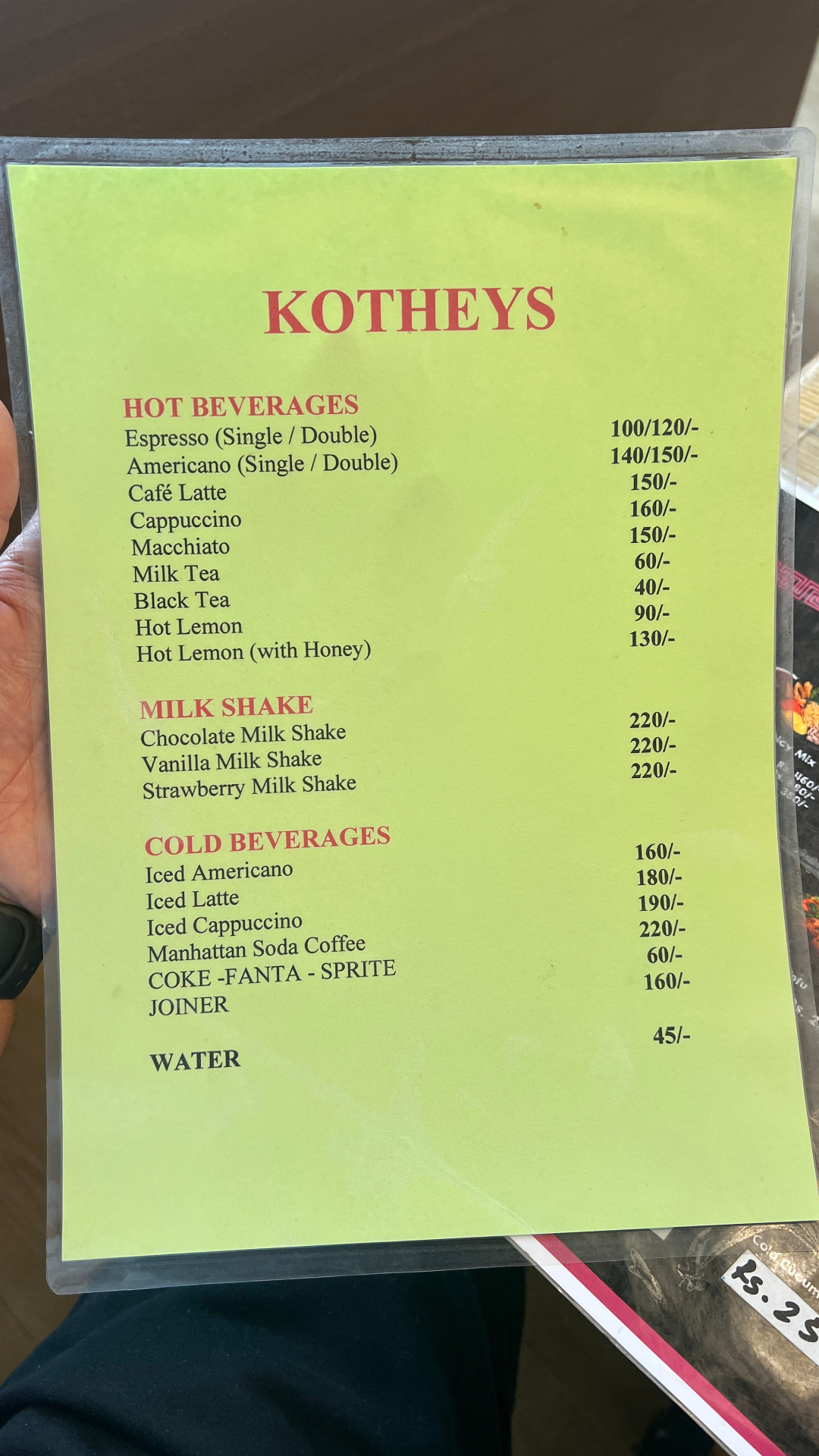 KOTHEYS Boudha menu 2