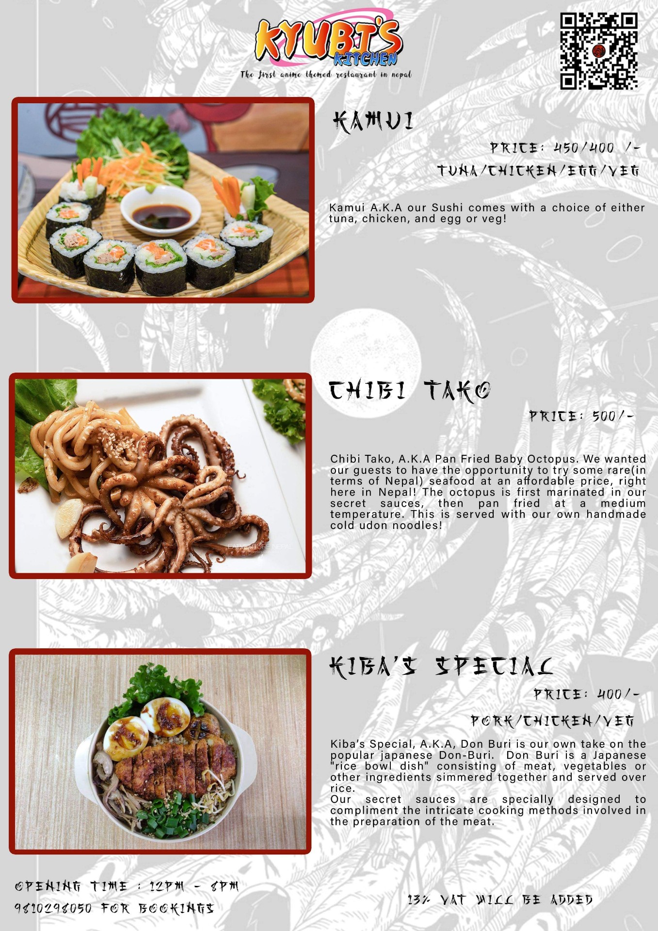 Kyubi’s Kitchen menu 2