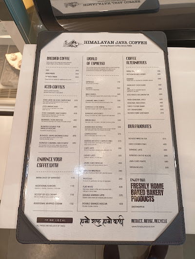 Himalayan Java Coffee - TIA Arrival Hall menu 1