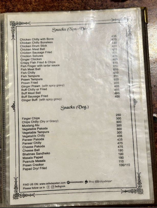 Cafe De Patan  menu 1