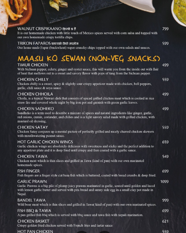 Walnut Bistro menu 2