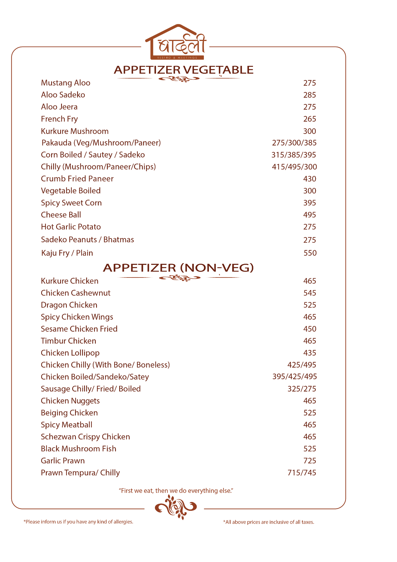 Bardali Restro & Meetings menu 2