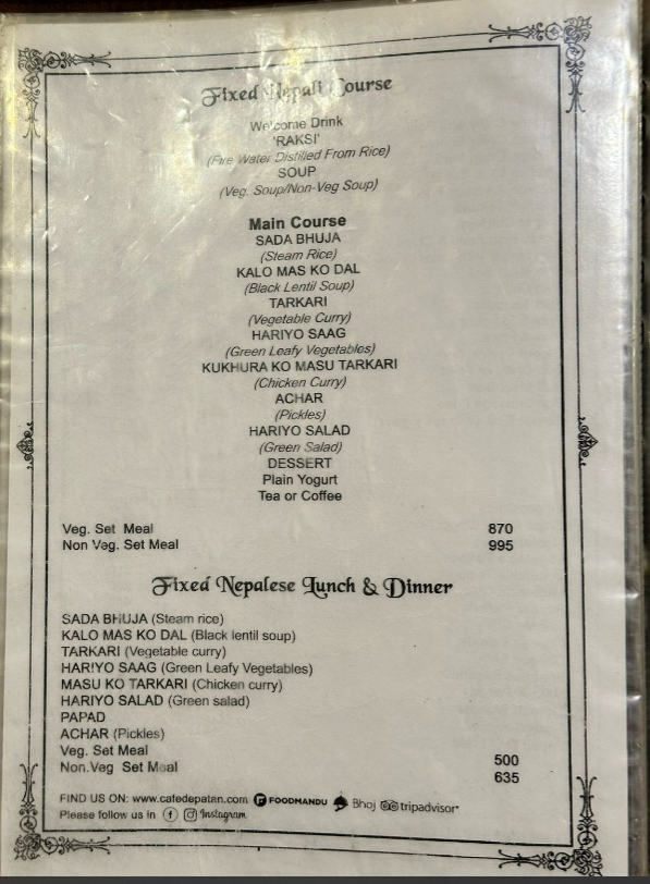 Cafe De Patan  menu 2