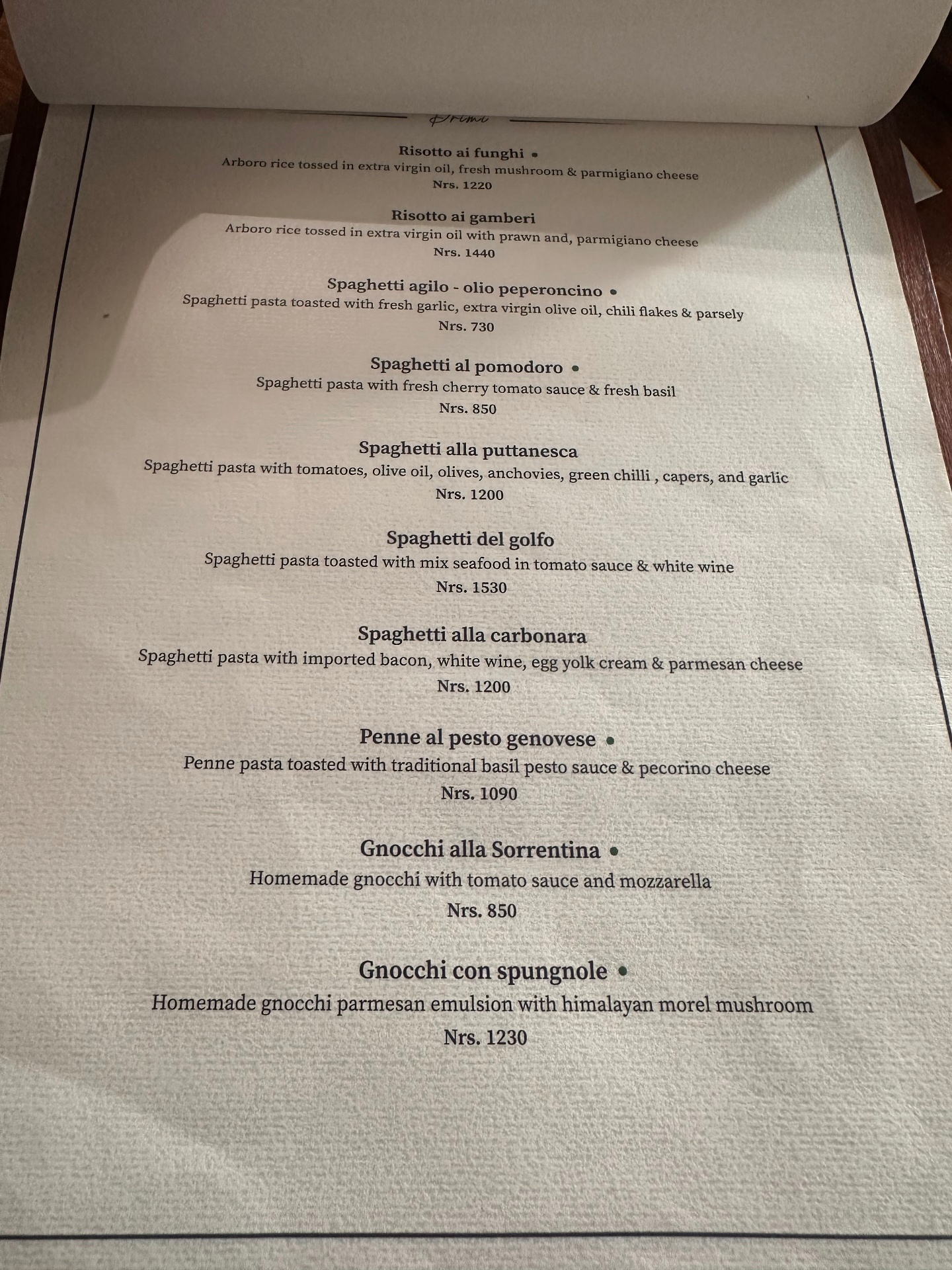 L’Italiano Restaurant menu 3