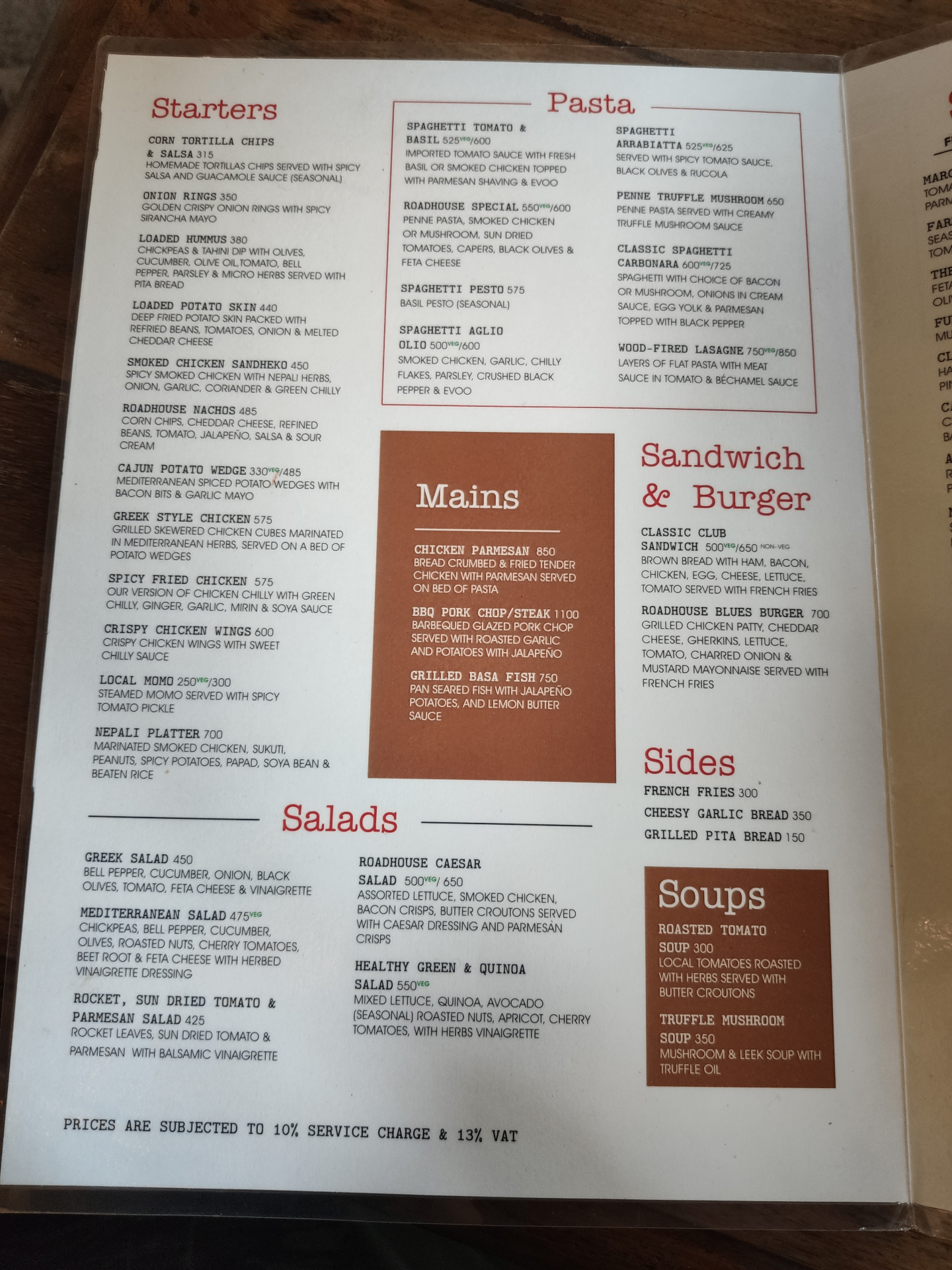 Roadhouse Cafe, Jhamsikhel menu 2