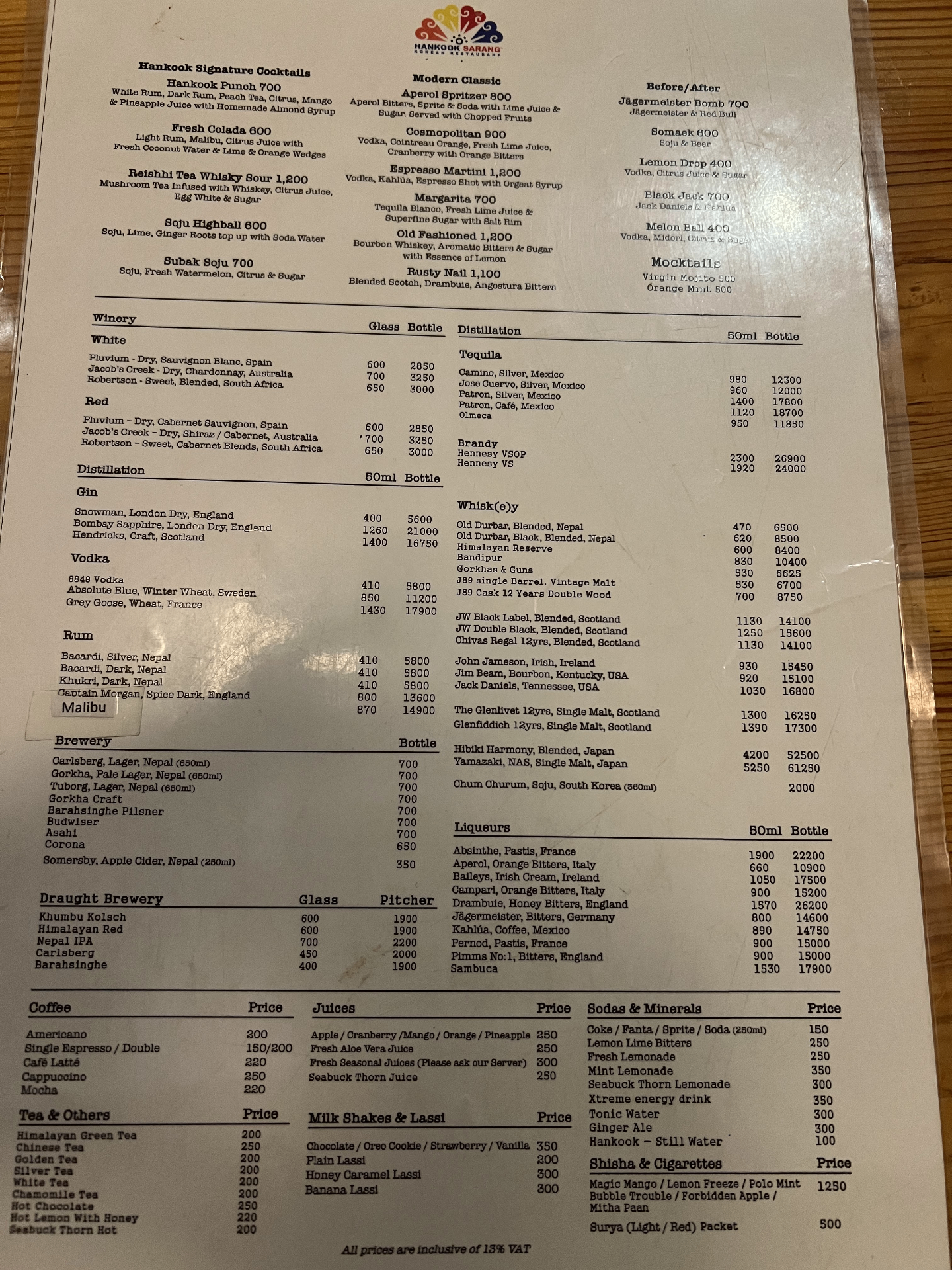 Kathmandu Hankook Sarang Korean Restaurant_menu_0