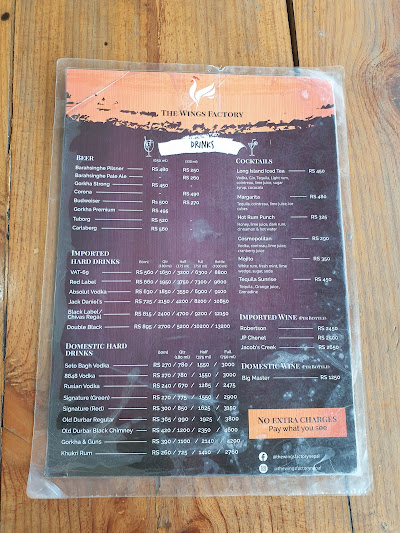 The Wings Factory, Radhe Radhe_menu_10