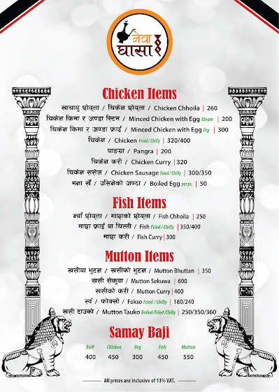 Newa Ghasa Patan menu 1