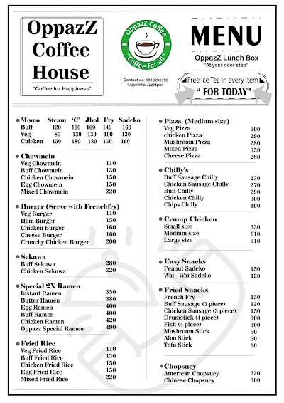 Oppazz Coffee Bar menu 1