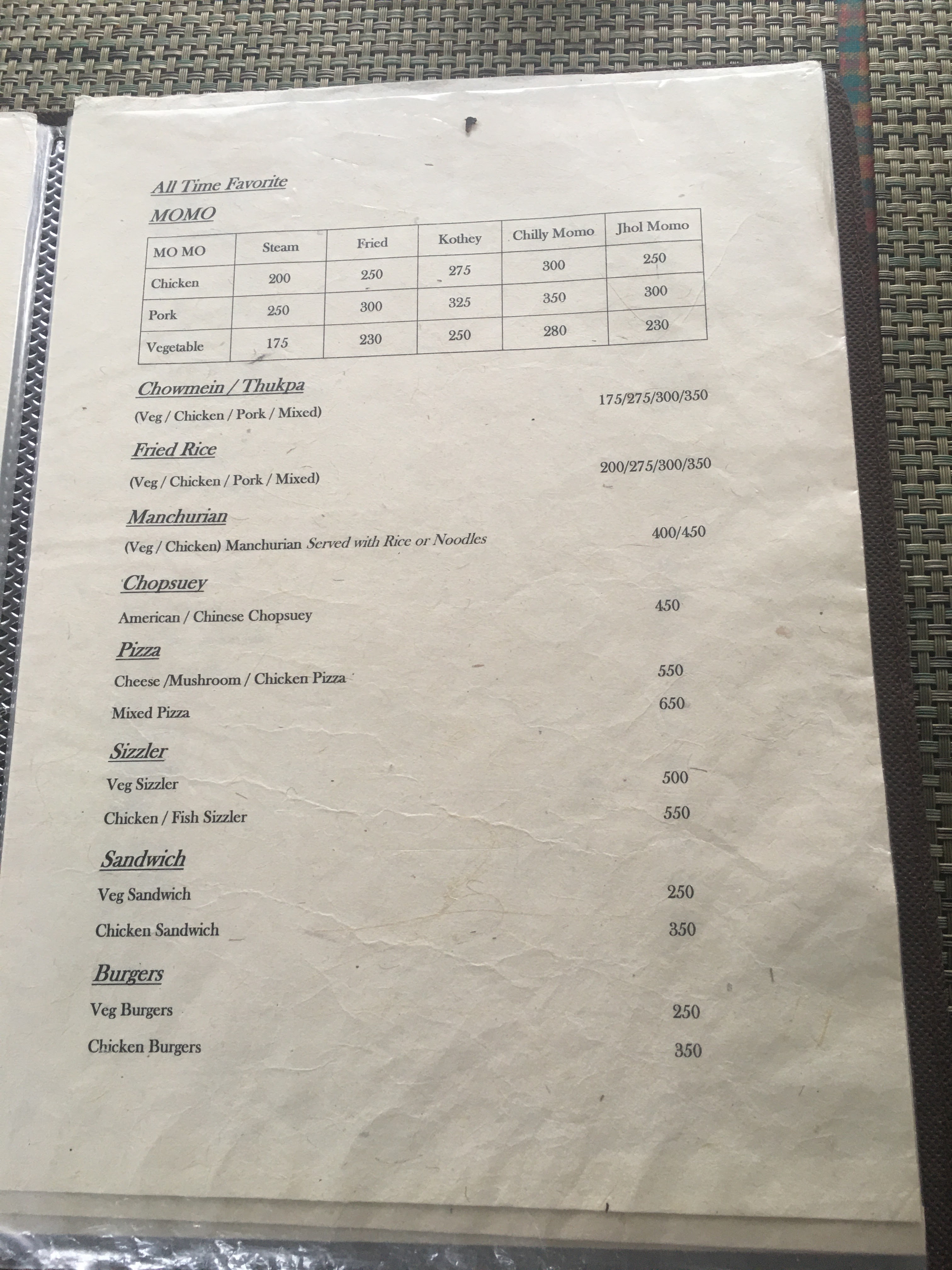 Godawari Garden Kitchen menu 2