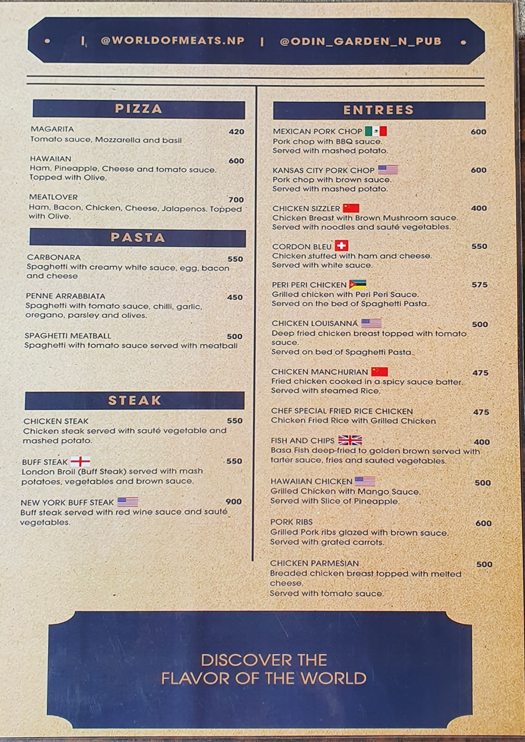 World of Meats menu 4