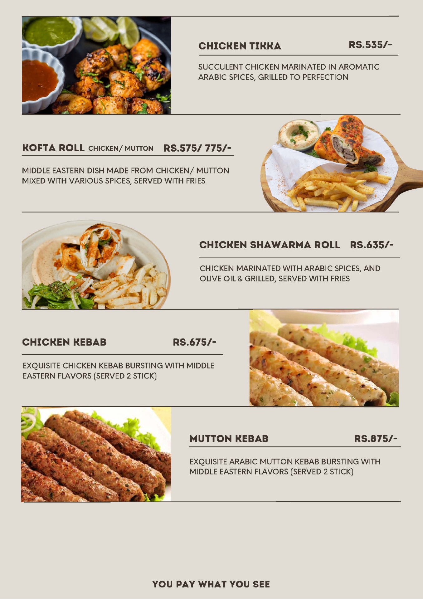 Mazaaj Hookah Lounge & Bar menu 3