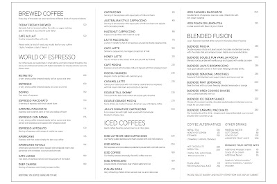 Himalayan Java Coffee - Lazimpat menu 1