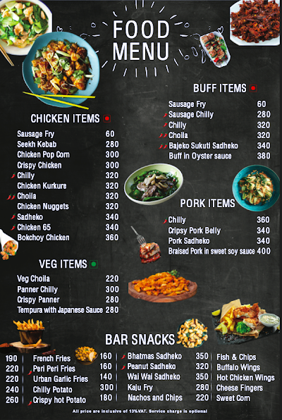 Urban Roof Cafe menu 2