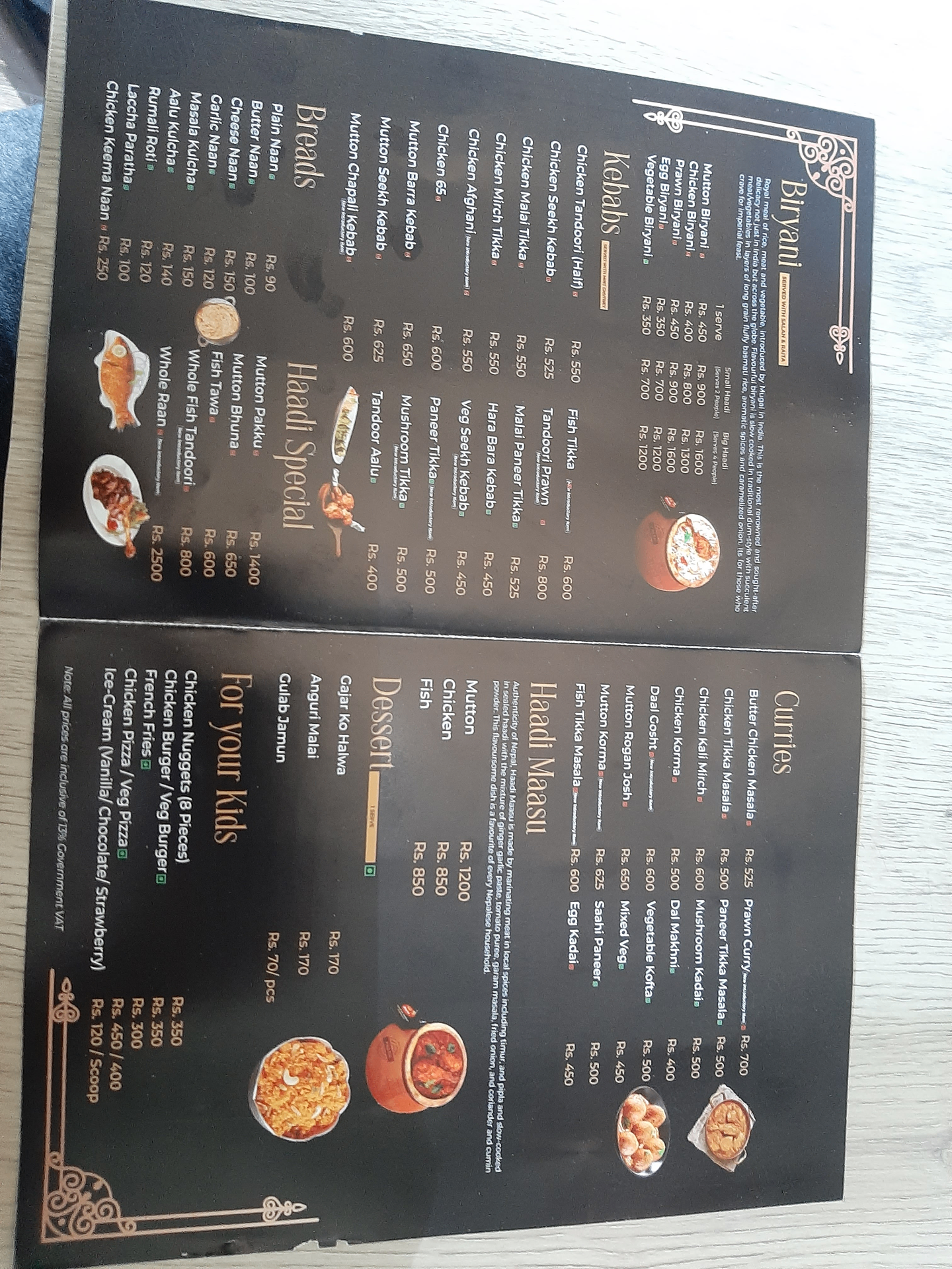 Haadi Biryani menu 3