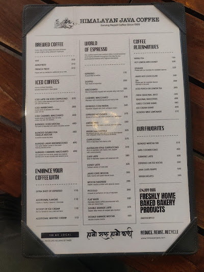 Himalayan Java - Baluwatar menu 4
