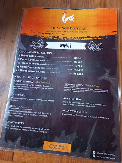 The Wings Factory, Radhe Radhe menu 4
