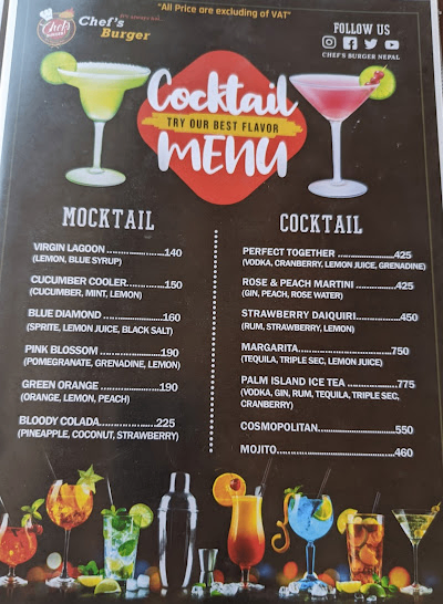 Chef's Burger samakhusi menu 1