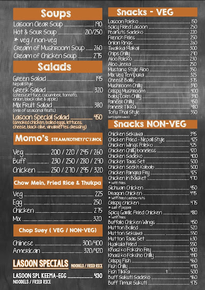 Lasoon Saloon Restaurant& Bar menu 1